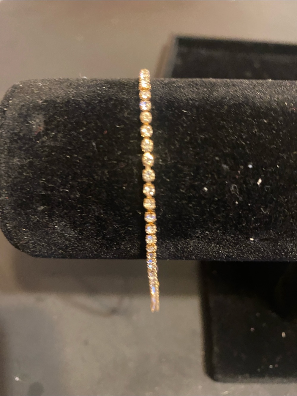 Gold Tennis Bracelet with Sparkling Stones - Women's Jewelry